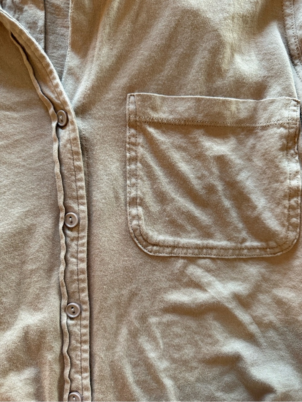 Bobi 100% Cotton Button-Up Shirt in Taupe - Women - Picture 5 of 9